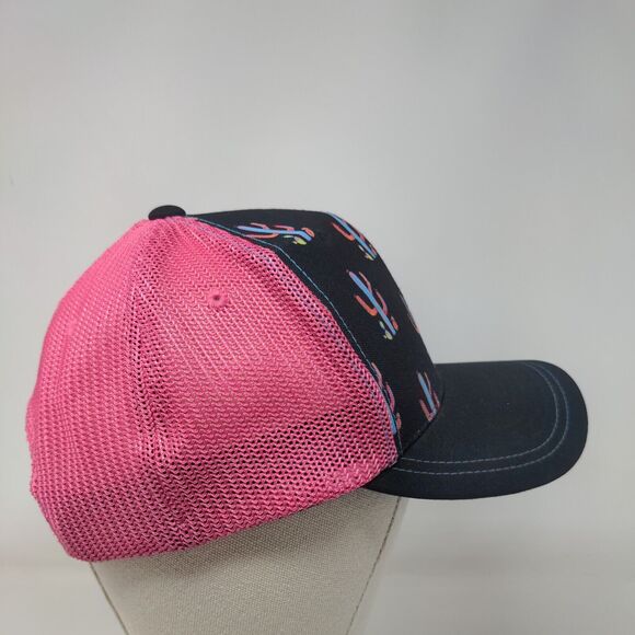 Rock & Roll Denim Cactus Print Snapback Trucker Hat Multi One Size Mesh Back - Picture 4 of 7